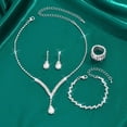 thumbnail image 2 of Bridal Wedding Jewelry Set Silver Rhinestone Necklace Earrings Sets Formal Jewelry for Women and Brides, 2 of 4