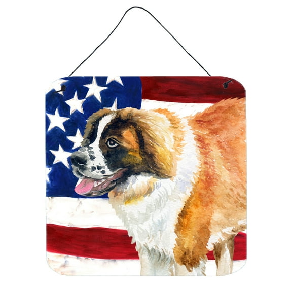 Saint Bernard Patriotic Wall or Door Hanging Prints