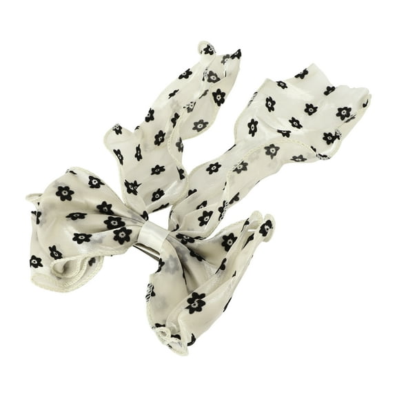 Unique Bargains 1 Pc Cute Floral Hair Pins Hairdo Pins for Women 12.20"x6.89"x0.98" Black Beige