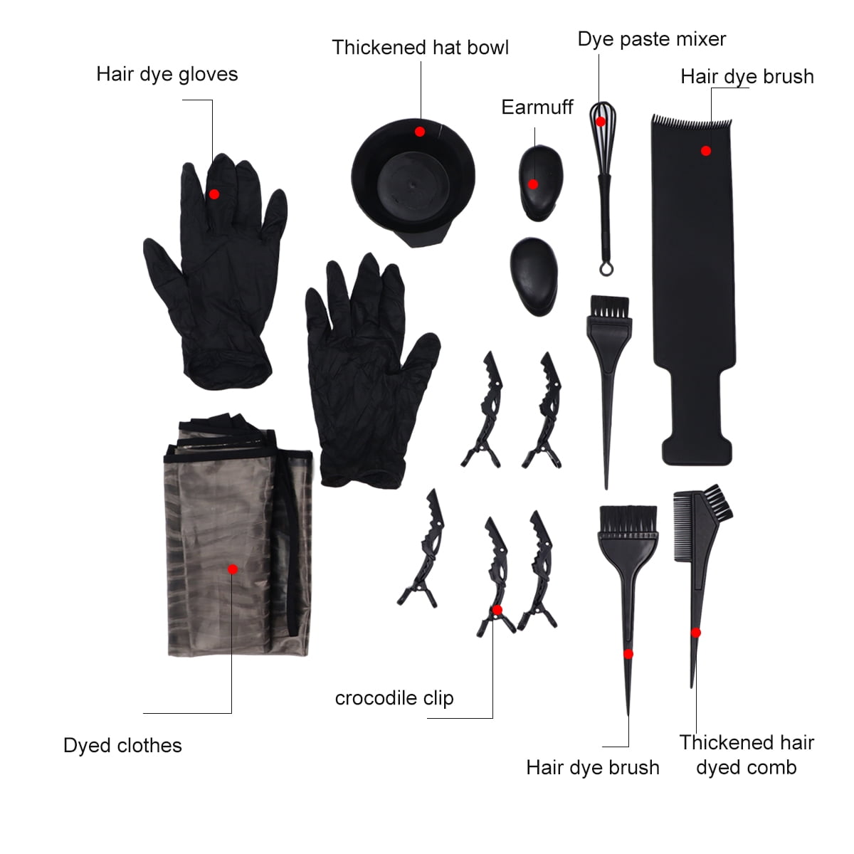 Monyance Hair Brush 15pcs Hair Dye Salon Tool Set with Cape, Bowl, Brush & Ear Cover(13.78X3.39X0.2Inches)