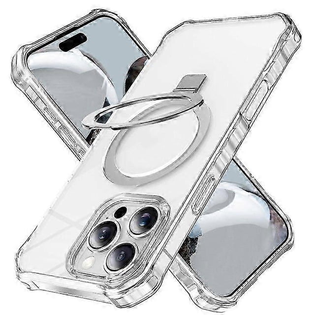 Funda para iPhone 16 Pro Max con borde ondulado pequeño, compatible con MagSafe, transparente, anticaída, de PC+TPU.
