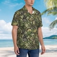 thumbnail image 3 of Fuzoiu Green Skulls Print Hawaiian Shirt for Men, Summer Beach Casual Short Sleeve Button Down Shirts, Men’s Beach Summer Shirts with Pocket,3X-Large, 3 of 7