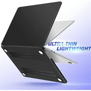 IBENZER MacBook Air 13 inch case 2025 2024 2023 2022 M5 A3449 M4 A3240 M3 A3113 M2 A2681, Hard Shell Case & Keyboard Cover & Type-C Adapter, Black, W-MAT13-KK-BK+1TC