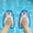 Blue and white, variant on Zeiwohndc Swimming Paddle Hands Flippers for Muscle Building During Workouts Enduring