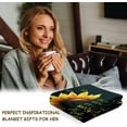 thumbnail image 4 of Christmas Sunflower Gifts for Women, Inspirational Gifts Sunflower Blanket, Xmas Birthday Gifts for Teen Girls, Cute Sunshine Gifts, Sunflower Throw Blanket 50x60, Get Well Soon Gifts for Women, 4 of 6
