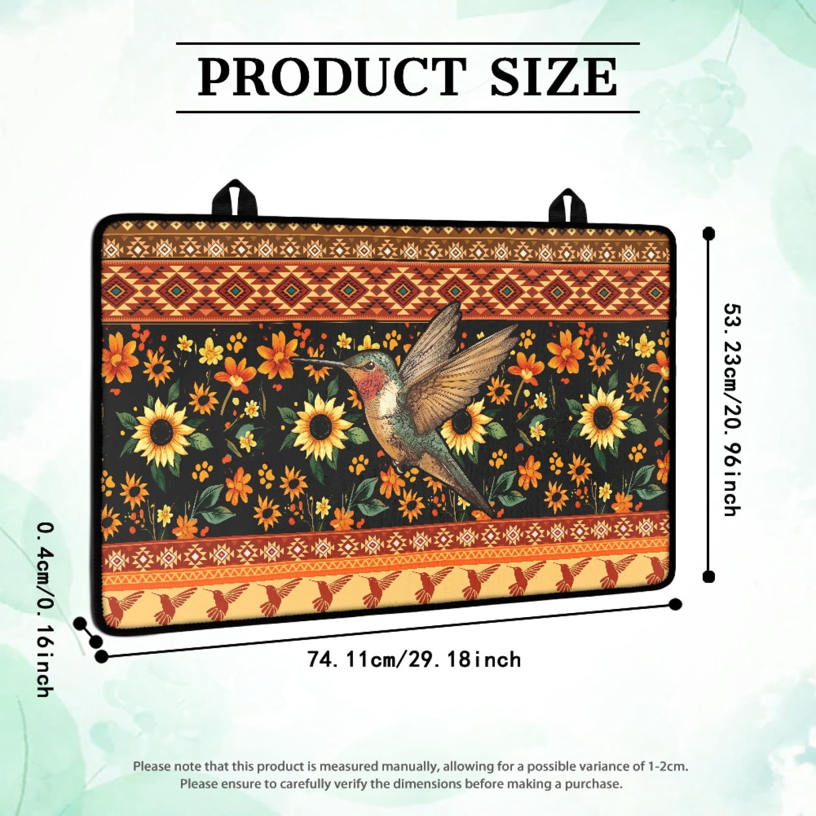 SEANATIVE Glass Top Stove Cover Electric Stove Mat Electric Ceramic Stovetop Cover Oil-proof Washer Dryer Top Protector Scratch Resistant Cooktop Mat, Amercian Tribal Flower Sunflower Hummingbird