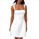 thumbnail image 2 of Vestido Mini Sin Mangas para Mujer (2025), Escote Cuadrado, Espalda Descubierta y Lazo Vestido de Fiesta Corto Crema L, 2 of 10