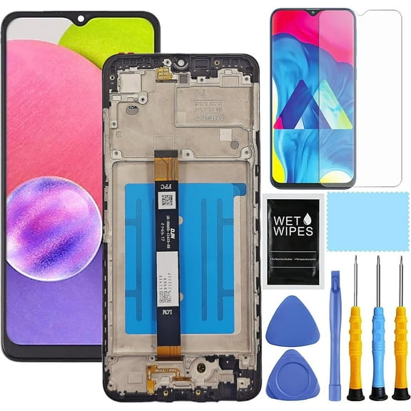for Samsung Galaxy A03S A037u [US Version] Screen Replacement with Frame for Samsung A03S A037u A037u1 Screen Replacement LCD Display digitizer Touch Screen Assembly with Tools 6.5 Inch