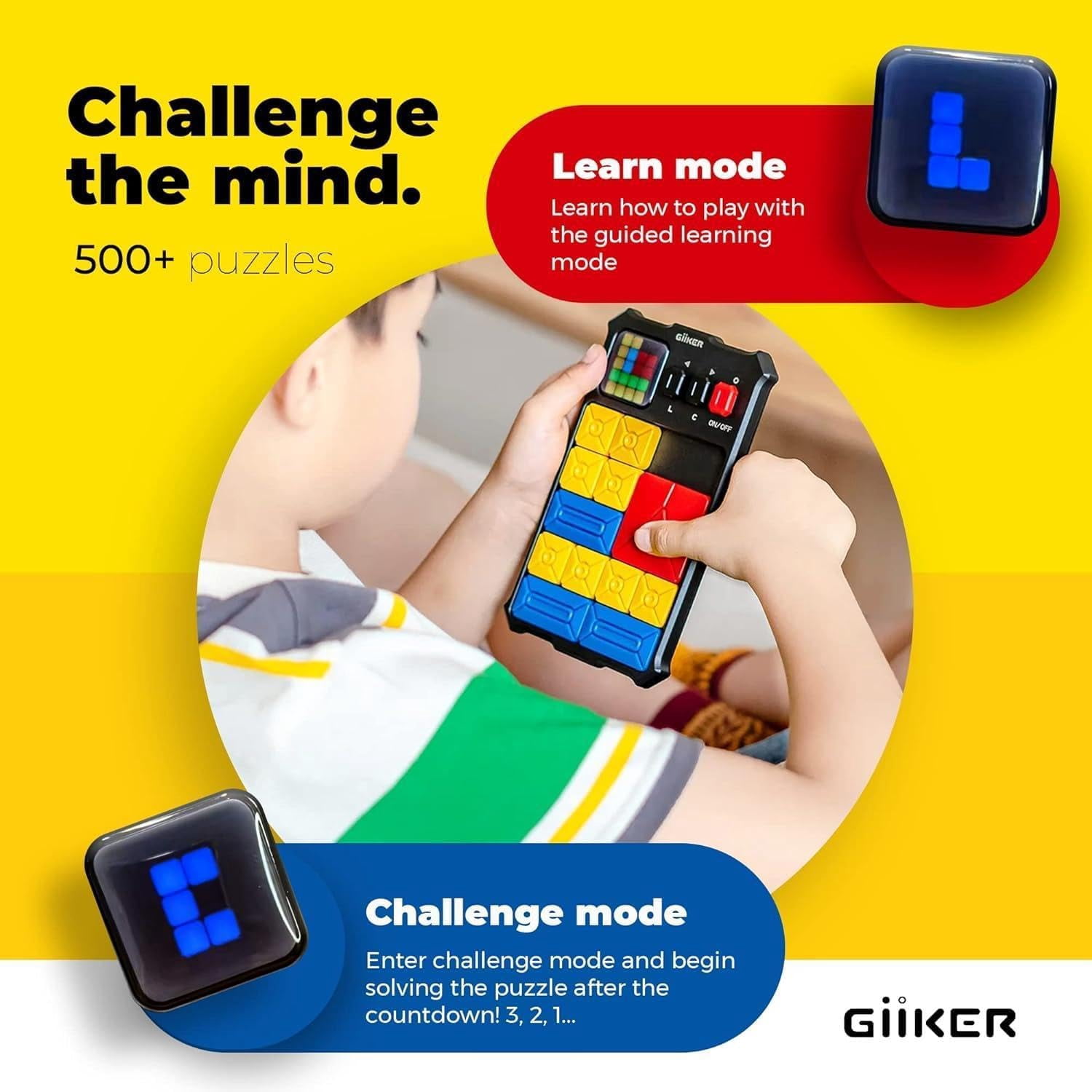GiiKER Super Slide,Original 500+ Challenges Brain Teaser Puzzle for 5+,Travel and Birthday Gift for Boys and Girls