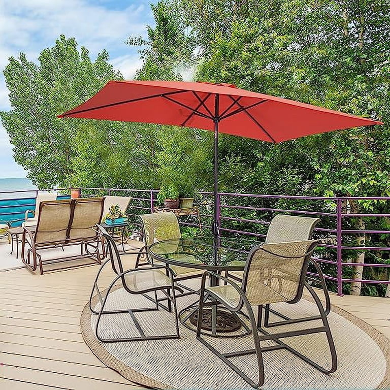 13 ft rectangular patio umbrella Treasure Garden 13-ft Outdoor Patio Umbrella with Lux Lighting, Octagonal  Cantilever with Fixed or Rolling Base