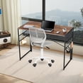 thumbnail image 4 of FurnitureR Minimalist Laptop Desk, Simple Computer Writing Desk with Sturdy Metal Frame, Modern Foldable Workstation for Home Office, Study, or Small Spaces, 4 of 18