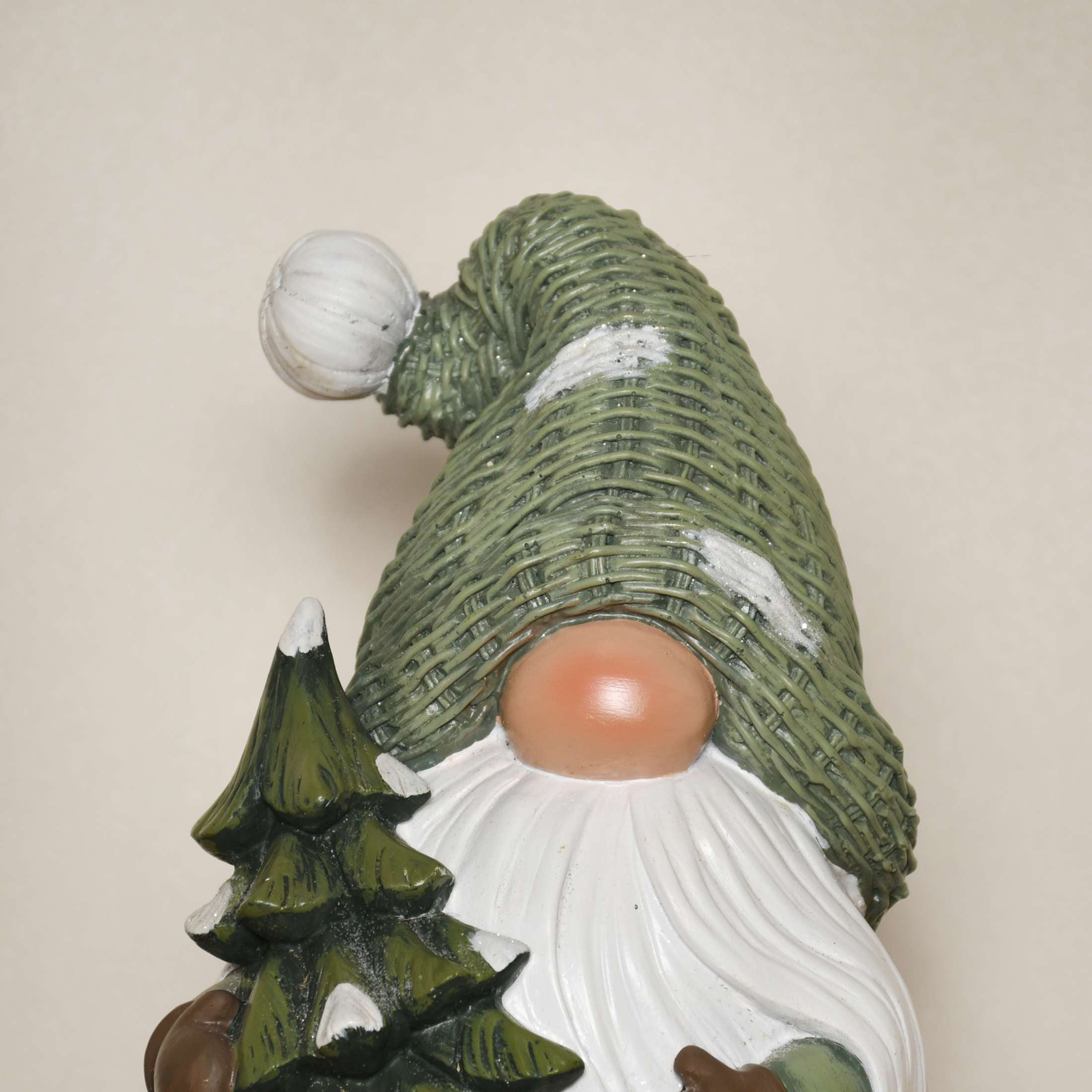 Holiday Time 11" Christmas Resin Gnome Decoration, Green, 1 Count, Measures 11" in height