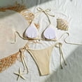 thumbnail image 3 of Cameland Ladies' Sexy Neck Hanging Bikini Split Fashion Beach Solid Color Swimsuit Set, 3 of 6