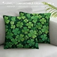 thumbnail image 3 of Creowell  Pillowcase St Patrick's Day Truck Green  Square Throw Pillow Covers Protector Pillow Sham Clover Green Leaves Spring Shamrock Pillow Case with Zipper, 3 of 5