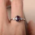 thumbnail image 4 of Oval cut alexandrite ring, June birthstone, sterling silver, color changing gemstone,promise ring, 4 of 4