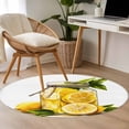 thumbnail image 5 of Summer Yellow Lemons Round Area&nbsp;Rug 3ft Fruits in Bottle Hand Painted Non-Slip&nbsp;Washable Circle Rugs Soft Felt Indoor Floor Mat for Bedroom Kitchen Living Room Bathroom, 5 of 9