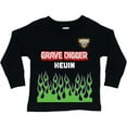 thumbnail image 2 of Personalized Monster Jam Grave Digger Uniform Black Long Sleeve Toddler Boys' T-Shirt, 2 of 2