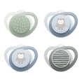 thumbnail image 1 of Chupete NUK de ortodoncia sin BPA que brilla en la oscuridad, 0-6 m, paquete de 4 unidades, 1 of 7