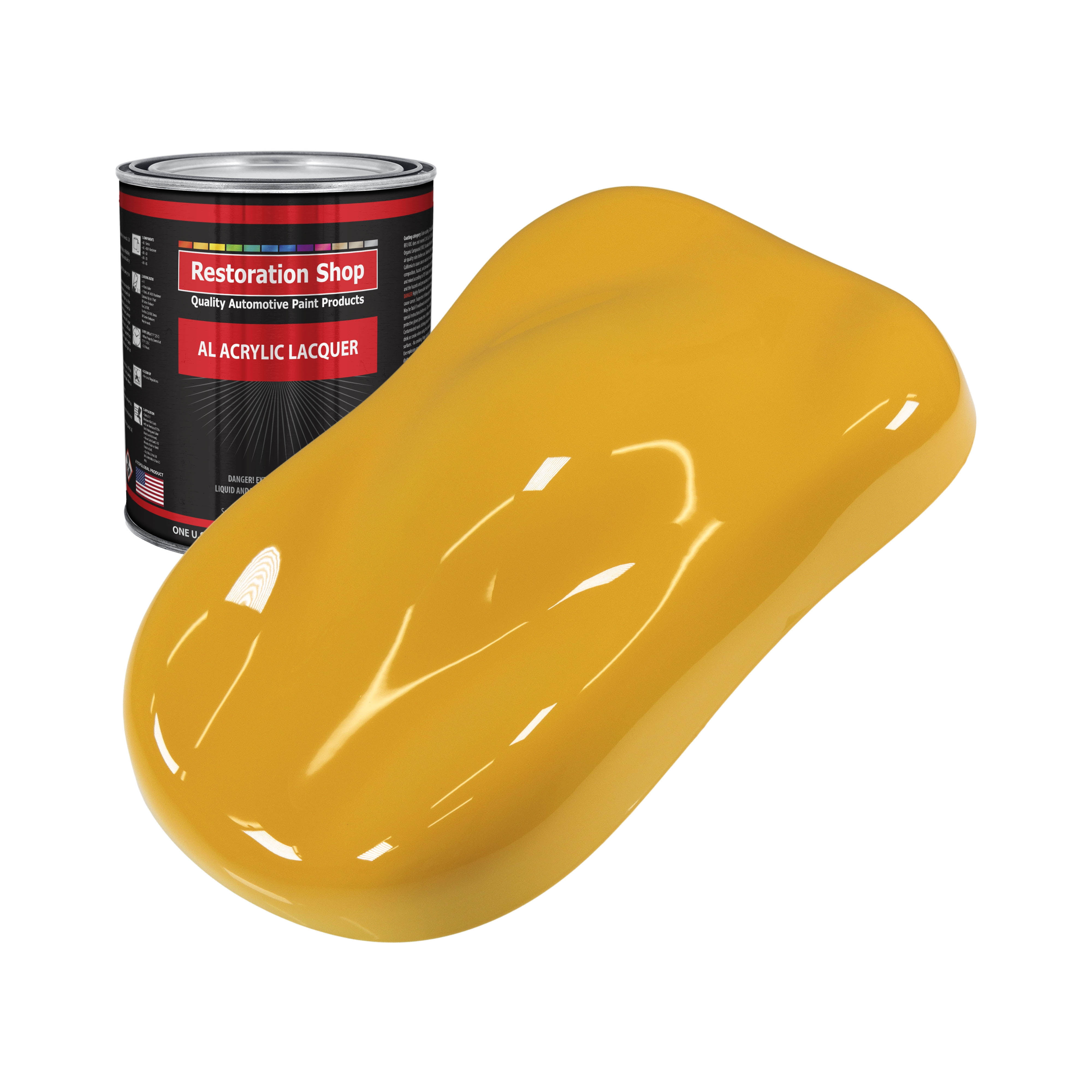 Restoration Shop Citrus Yellow Acrylic Lacquer Auto Paint Quart Paint Color Only Professional Gloss Walmart Com Walmart Com