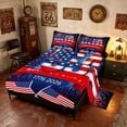 thumbnail image 2 of Manfei 3D USA Flag Bed Sheets, Patriotic Fireworks Full Size Sheets, Dark Blue, Navy Reversible 4 Pieces (1 Flat Sheet, 1 Fitted Sheet and 2 Pillowcases), 2 of 6