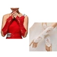 thumbnail image 3 of SAILING Guantes de encaje nupcial Protector solar Ópera Fiesta de noche Cosplay Años 20 Manoplas de satén, 3 of 5