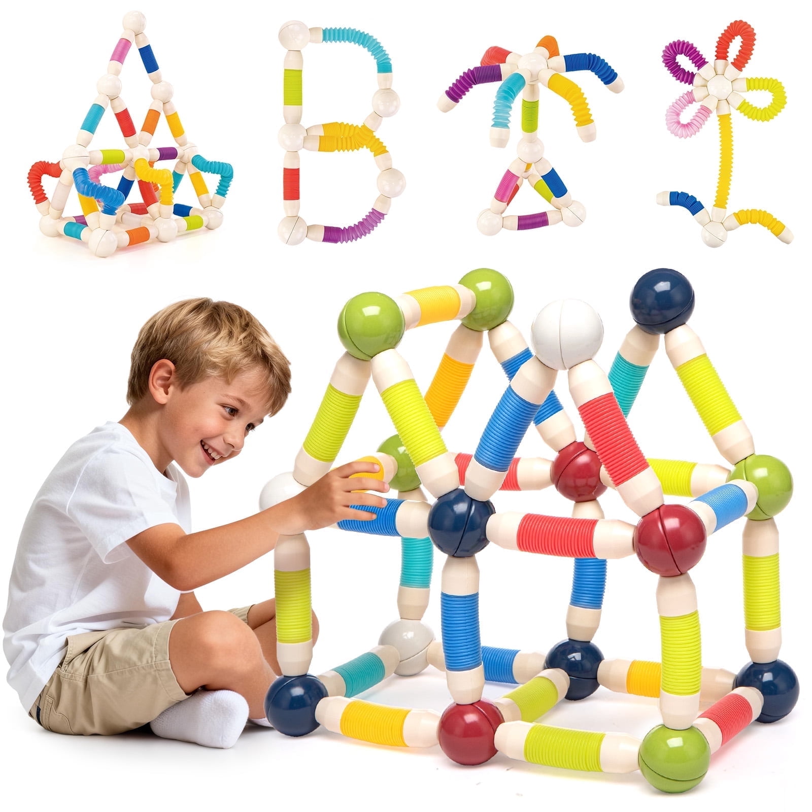 51/81/123 Pieces Magic Rail Cube Train Set, Electri Produktbild-Vorschau 4