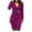 Purple, variant on Lindreshi Fall Dresses for Women Fashion Women Solid Turn Down Neck Long Sleeve Buttons Casual Work Formal Dress