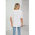 thumbnail image 4 of Camiseta Con Cuello En V Y Manga Abullonada Hueca, 4 of 8