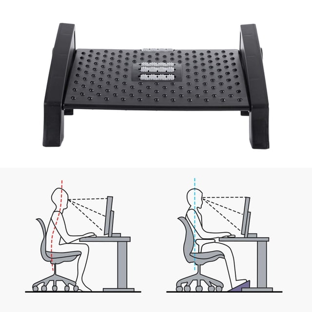 Reposapiés para Aliviar El Dolor de Cadera, Reposapiés Tonalizado Inclinado, Taburete para Silla de Juegos, Silla de Oficina, Tarea de Oficina , Actualización negra shamjiam reposapiés de escritorio