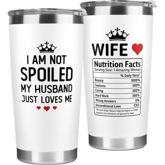Gifts for Wife - Wife Gifts, Gifts for Her - Wedding Anniversary, Mothers Day Gifts for Wife, Valentines Gifts for Her Wife, Wife Birthday Gift Ideas - I Love You Gifts for Her - 20 Oz White Tumbler