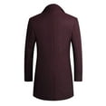 thumbnail image 3 of Mens Long Trench Coat Double Collar Long Jacket Casual Slim Fit Overcoat Outerwear Clothes, B, Size XL, 3 of 3