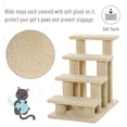 thumbnail image 4 of PawHut 4-Step Carpeted Cat Scratching Post Pet Stairs, Cream White, 4 of 10