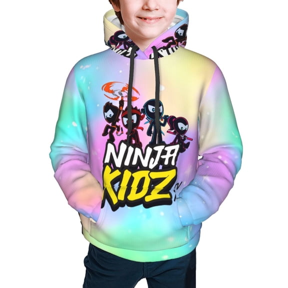 Ninja Kidz Hoodies Pullover For Boys Girls 3d Printed Hooded Sweatshirt Long Sleeves Small