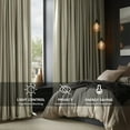 thumbnail image 2 of Half Price Drapes Signature Cool Beige Velvet Blackout Curtains For Bedroom(1 Panel), 50WX 96L, 2 of 11