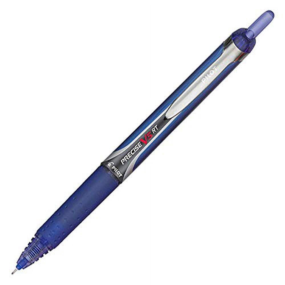 Pilot® Precise™ V5 Liquid Ink Retractable Rollerball Pens, Extra Fine Point, 0.5 mm, Blue Barrels, Blue Ink, Pack Of 12
