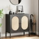 thumbnail image 1 of Historyli Gabinete de Almacenamiento de Ratán de 31.5 Pulgadas (80 cm),Estantería de 2 Niveles,Mueble Auxiliar de Cocina,Mueble de Estilo Boho como Mesita de Consola para Sala de Estar o Entrada, 1 of 8