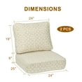 thumbnail image 6 of Aoodor 24x25x6 Inch Weather-Resistant Sunbrella Fabric Outdoor Patio Chair Cushions Set with Individual Pocket Springs for Patio Chair, Sofa, and Couch, Set of 2 (Fretwork Fla), 6 of 10