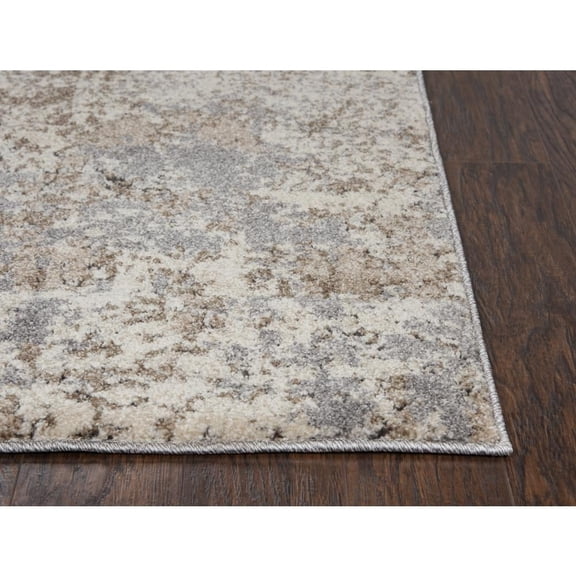 Alora Decor Venice 3'11" x 5'6" Abstract Cream/Beige/Taupe Power-Loomed Area Rug