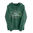 thumbnail image 2 of ClodeEU Christmas Sweatshirt for Women ,Long Sleeve Hoodie With Pocket,Xmas Holiday Party Pullover Sweater Tops Green 06,Womens Plus XXXL, 2 of 6