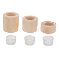 thumbnail image 3 of Candelabro de Madera ANGGREK Copa de Vela Redondo 3 Piezas para Oficina Dormitorio, 3 of 8