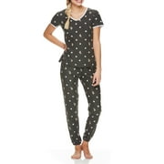 U.S. Polo Assn. Women's and Women's Plus Short Sleeve Top and Skinny Pants 2-Piece Lounge Pajama Set