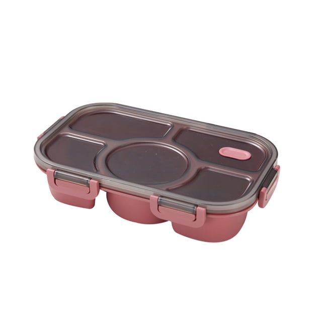 Matsuzay Fiambrera de acero inoxidable PP PS, contenedores de almacenamiento de alimentos para Picnic, cajas de horno microondas Bento con tapa sellada cartulina Rojo