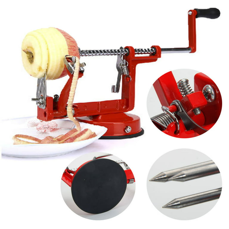Apple Peeler, Slicer, Corer Kitchen Slicer, Heavy-Duty Stainless Steel  Blades and a Strong Suction Base - Hand Spiralizer 