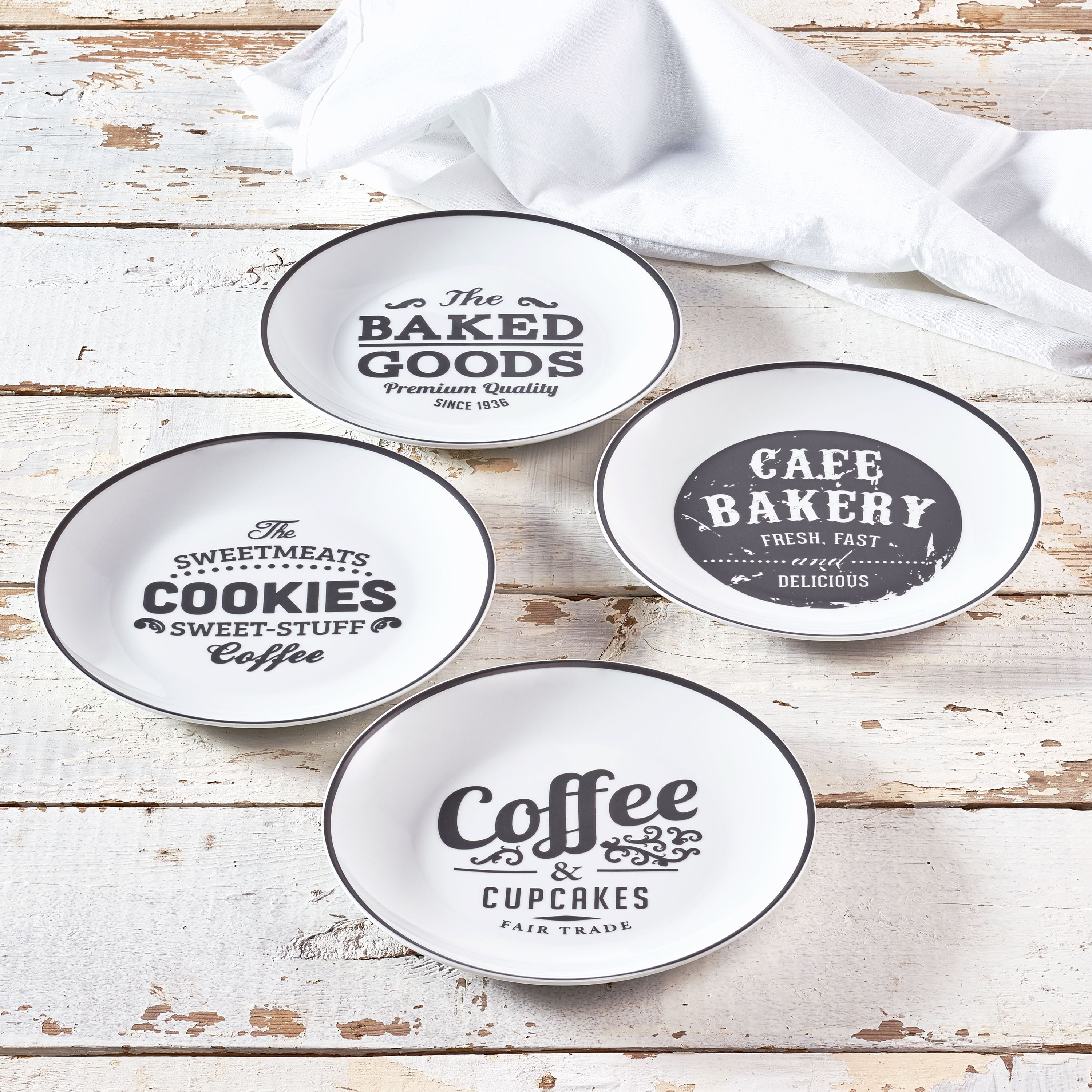 Bakery Collection Porcelain Side Plate 4Pack, Walmart Exclusive