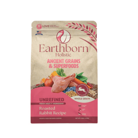 Earthborn Holistic Unrefined Roasted Rabbit with Ancient Grains & Superfoods Dry Dog Food 25 lb