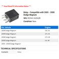 thumbnail image 2 of Relay - Compatible with 2005 - 2008 Dodge Magnum 2006 2007, 2 of 2