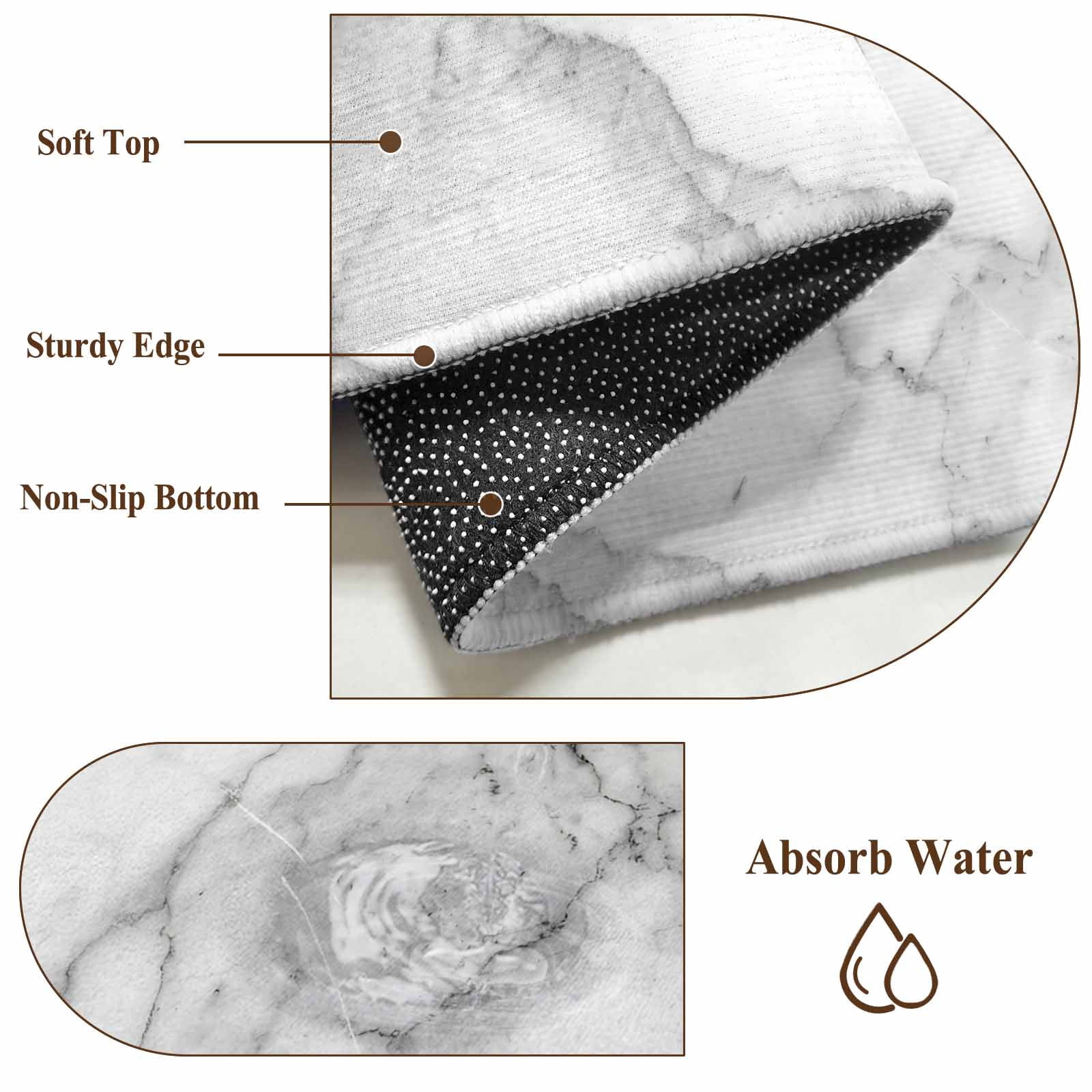 Hallway Runner Rugs 2.7x5 Ft, Gray Marble Non Slip Area Rugs for Kitchen Bedroom Entryway, Modern Simple Gradient Abstract Patterned Washable Carpet Runner Rug Floor Mats for Bedroom Home Decor