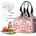 thumbnail image 4 of Pioneer Flower Floral Print Pattern Drawstring Lunch Bag Women - Drawstring Lunch Bag Insulated for Work Office - Stain-Resistant Large Lunchbags for Women with Multi-Pockets, 4 of 6