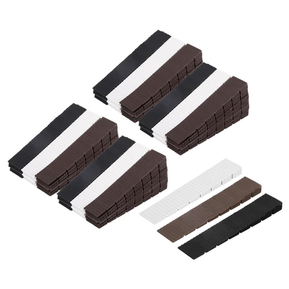 36 Pack Plastic Furniture Shims, Wedges Shims for Leveling Cut-to-fit Furniture Levelers for Uneven Floors Toilet Table Cabinet (Black/White/Brown)