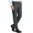 thumbnail image 5 of Lars Amadeus Men's Plaid Regular Fit Flat Front Classic Elastic Waist Suit Pants, 5 of 6